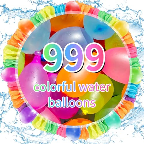 NINGESHOP 999 Stück Wasserbomben, Selbstschließend Luftballons, Wasserbomben Luftballons, Bunt Gemischt Wasser Luftballons, Sekunden Schnellfüller Wasserbomben Set, Wasserballons für Sommerparty