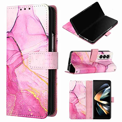 Kompatibel mit Oppo FIND X5 Hülle,3D Marmor Bunt Muster PU Leder Flip Klappbar Lederhülle Schutzhülle Wallet Case Handyhülle mit Kartenfach Tasche Etui,Lila,Gold