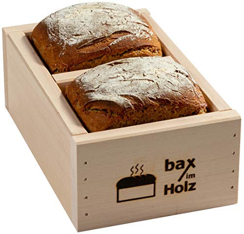 Brot-Holzbackrahmen aus naturbelassenem, massivem Buchenholz für leckeres, selbstgebackenes Brot von Bax im Holz, für 500g - 1000g - einfach