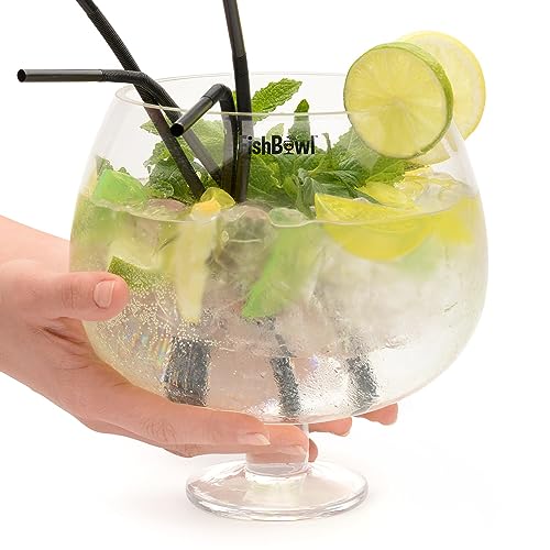 Fishbowl Übergroßes Cocktailglas, Jumbo, aus Glas, extra groß, 20 cm, einzeln (3 Liter)