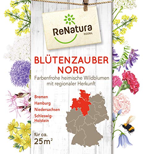 Greenfield ReNatura Blütenzauber Wildblumen Blumen Samen Region Nord 0,275kg für ca 25 m²