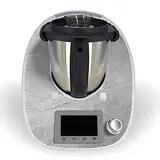 One-Wheel | selbstklebende Folie passend für Thermomix TM5 | Schlag- & Stoßschutz | Klebefolie Design grey stone Farbe grau | Aufkleber Motiv: Stein