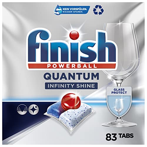 Finish Quantum Infinity Shine Spülmaschinentabs – Geschirrspültabs für Tiefenreinigung, Fettlösekraft und Glanz – Sparpack mit 83 Tabs