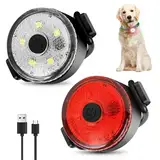 2 Stück Hunde Leuchtanhänger LED Blinklicht, Sicherheit Haustier Lichter, Leuchtanhänger Hund LED, Sicherheits LED Blinklicht, Hunde Leuchtanhänger Aufladbar Mit 3 Blinkmodis, Für Nachtspaziergänge