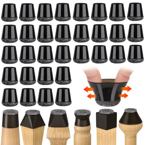 FOMYHEARD Schutzkappen für Stuhlbeine 32 Stücke, Verdickter Filz Stuhlbeinkappen Rund, Filzgleiter für Stühle, Geräusche und Kratzer Beseitigen für Stühle, Kleine Stuhlkappen 14-18 mm