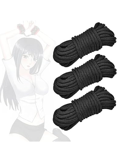 WreGmgg 3 Schwarze Seile, Elastisches Fitnessstudio, Elastisches Yoga, Pilates-H13