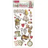 Stamperia DFLCB39 Chipboard Wonderland Spanplatte-Alice im Wunderland, Verschieden, 15 x 30 cm, 6 Piece