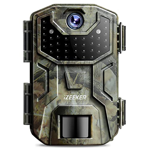 iZEEKER Wildkamera 32MP HD, Wildtierkamera mit 940nm No Glow Infrarot LEDs, Wildkamera mit Bewegungsmelder Nachtsicht IP66 wasserdicht für die Tierbeobachtung Heim Sicherheit