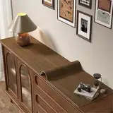 GYYFQH Tischdecke Kunstleder ,Tischdecke Pu Leder ,Tischläufer aus Lederimitat mit Holzmaserung,Geeignet für TV-Schränke, Schuhschränke, Türmatten, Couchtischmatten(B,40×200cm)