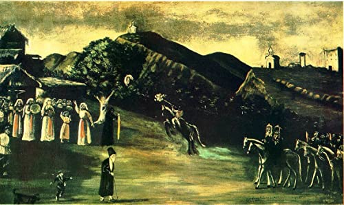 ENYLUFUT Bekannt Wand-Kunst Bild Leinwand Wandkunst Eine Hochzeit in der alten georgischen zeit von niko pirosmani für Office Home Decor 60x90cm