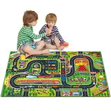 Oriate Kinder Traum Matte Rennstrecke Aktivität Spielmatte, interaktive Eltern Kind Tisch Boden Spielzeug Mat für Rennwagen Spielzeug, Kinder Rollenspiel Stadt Rennspie (Nicht Teppich)
