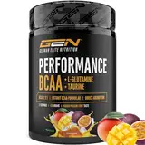 BCAA 450 g Pulver - Instant BCAAs + L-Glutamin + Taurin - Lecker & super Löslichkeit - Vegane Aminosäuren - 2:1:1 Ratio - (Mango Passionsfrucht)