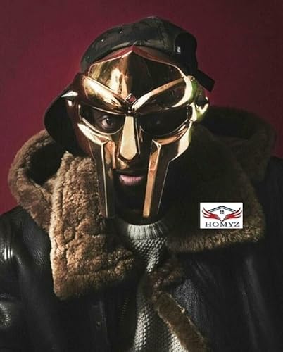 HOMYZ Messing Gesichtsmaske MF Doom Maske Helm Römischer Gladiator Gesichtsmaske Helm 18G Stahl Handgeschmiedet Wikinger Maske Halloween Kostüm