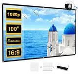 Beamer Leinwand 100 Zoll Faltbare, Tragbare Leinwand Beamer Aultra Thin und hohe Auflösung für Heimkino Indoor Outdoor School Party