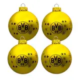 Borussia Dortmund BVB-Christbaumkugeln (4er Set) Weihnachten Dekoration , gelb, one Size, einheitsgröße