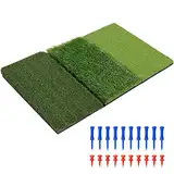 SAPLIZE 76 x 38cm Faltbare 3-in-1-Golf-Schlagmatte, Enge Lie, Rough und Fairway für Driving-, Chipping- und Putting-Training, tragbare Golf-Übungs-Tri-Turf-Grasmatte