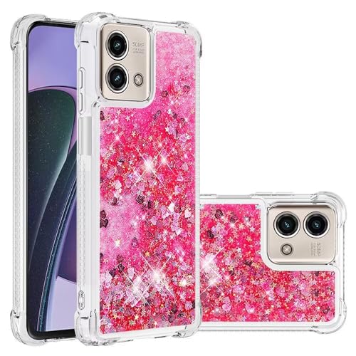 Nadoli Glitzer Treibsand Hülle für Motorola Moto G Stylus 5G 2023,Silikon Stoßfest Handyhülle Transparent TPU Bumper Schutzhülle Flüssig Durchsichtig Quicksand Case