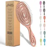 Ninabella Haarbürste ohne Ziepen für Damen,Herren & Kinder-Entwirrbürste für Locken,lange & nasse Haare-Nachhaltige Detangler Bürste mit Spiralfeder aus recyceltem Material-Hair Brush Rose Gold