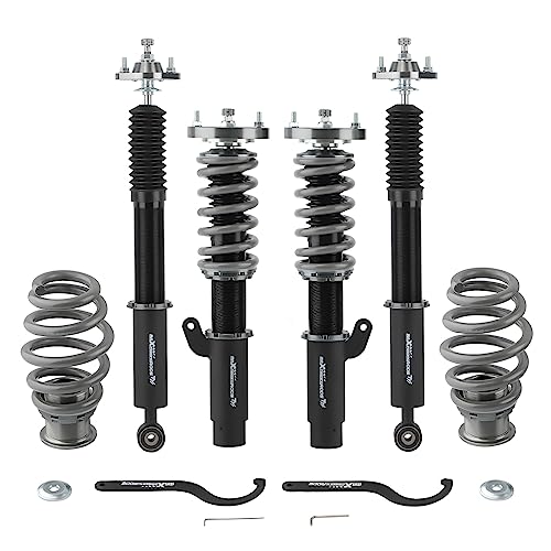 maXpeedingrods Gewindefahrwerk Vorne und Hinten Für BMW E46 3er 330i 325i Ktualisierung Gewindefahrwerk Dämpfung Einstellbar