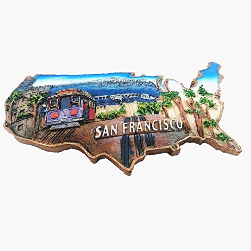 3D San Francisco USA Kühlschrankmagnet, Souvenir, Dekoration für Zuhause und Küche, San Francisco, Kühlschrankmagnet, Touristen-Souvenir, Geschenk