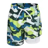 Badeshorts Jungen Badehose Kompression Liner Schnell Trocknende Boardshorts Kinder Hawaii Strand Shorts 146 152/11-12 Jahre