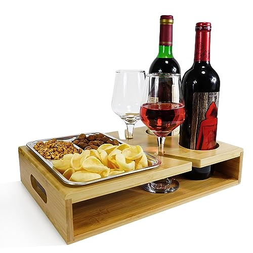 Couch Bar,Couchbar Sofa,Couchbar Snackbox, Weinhalter für die Couch, Couchbar - Sofatablett - Weinregal - Snackschale - Snackhalter - Couch Butler