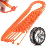 Lets Joy 10 Stück Auto Schneekette, Anti Rutsch Reifenkette, Auto Reifen Schneekette Anti Rutsch, Notfall Anti Schneeketten Universal, Winter Tragbare Schneereifen Ketten Wiederverwendbar