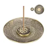 Räucherstäbchen halter, Lotus Ash Catcher, Räuchergefäß Platte Räucherstäbchenhalter, Messing Lotus Halter für Yoga Teehaus, für Räucherstäbchen Räucherkegel oder Home Decoration Zubehör