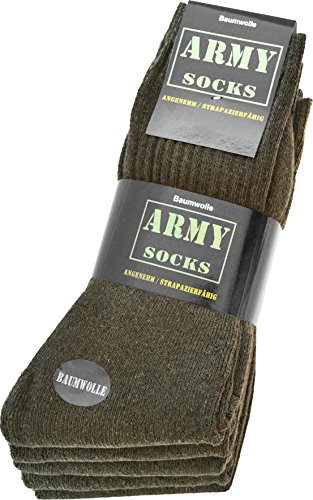 normani 10 Paar Army-Sportsocken aus strapazierfähiger Baumwolle Größe 43/46