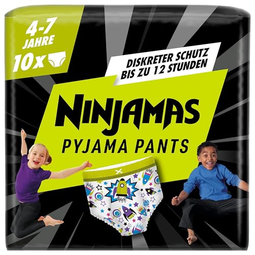 Ninjamas Pyjama Pants Raumschiff, 10 absorbierende Nachthöschen, 7 Jahre, 17kg-30kg