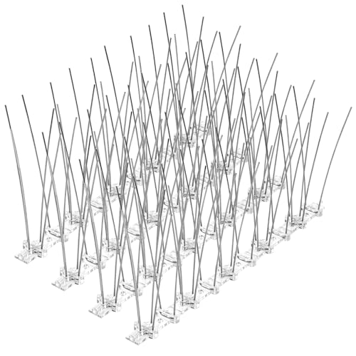 Vogelabwehr Spikes Edelstahl 1M 4 Stück Taubenspikes Taubenabwehr Spikes Rostfreie Taubenschreck Vogelspikes mit 8 Kunststoff Kabelbindern Vogelschutz Spikes für Balkon Dach Garten Fenster