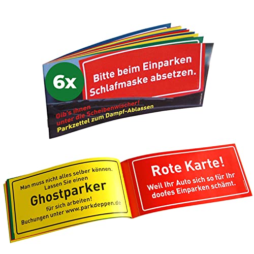 Inkognito Parkzettel zum Dampfablassen • 77080-6 • 6er-Set - Parkzettel je 12 Abreissblätter 20,7 x 9,5 cm • Künstler Sobunthier • Parkschein • Knöllchen