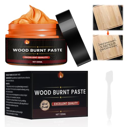 Holzbrennpaste Brennpaste Gel, 120ml Einfach Aufzutragende Brennpaste, Holzhandwerk Brennpaste, Multifunktionales DIY Brandmalerei für Holz, Papier, Leder, Stoff