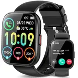 Smartwatch Damen Herren, 1,85" HD Screen Smart Watch mit Telefonfunktion, Fitnessuhr mit 112 Sportmodi/Fitness Tracker, IP68 wasserdichte Sportuhr mit Schlafüberwachung/Schrittzähler für Android iOS