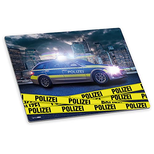 itenga Schreibtischunterlage Polizei Polizeiauto abwischbar rutschfest glatt Kunststoff