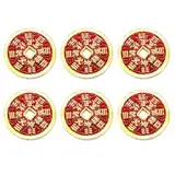 ZOKJSW Chinesische Glücksmünzen,6 Pcs Vintage Kupfermünzen Feng Shui Reichtum Glücksmünzen Chinesische Feng Shui Ornamente Erfolgsmünzen Gedenkmünzen Messing Charme China