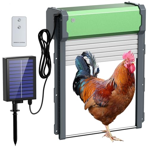 Hühnerklappe Automatisch Solar Batterie Groß: Automatische Hühnerklappe Upgrade-Größe - FOFNON Elektrische Hühnerklappe mit Timer und Lichtsensor - Intelligente Einklemmschutzfunktion (IP65)