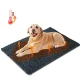 Nobleza Selbstheizende Decke für Hunde & Katzen, Haustiere Wärmematte Winter, Waschbar Wärmedecke Hund, Selbstwärmende Hundematte Flauschig Warme, Thermodecke Hund rutschfest, Grau, 115x70cm