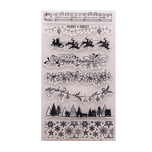 Fliyeong Weihnachtsbaum DIY Silikon Clear Stamp Cling Seal Sammelalbum Präge Album Decor langlebig und nützlich