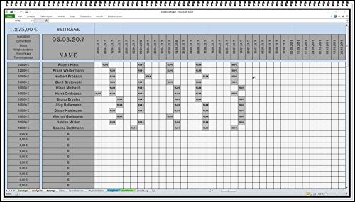 Finanzverwaltung im Verein Vereinsbuchhaltung Software für Kassierer oder Vorstand Mitgliederverwaltung Vereinssoftware Excel App für Vereinsbilanzen.