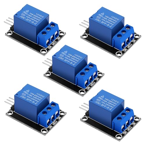 VooGenzek 5 Stücke 12V 1-Kanal Relaismodul Bord Schild High Level Trigger für PIC AVR DSP ARM Kompatibel mit Arduino und Raspberry Pi