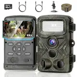 YOVOCA Wildkamera 2.7K 48MP, Wildkamera mit Bewegungsmelder Nachtsicht IP66 Wasserdicht Wildtierkamera mit 32GB SD Karte 130° Weitwinkel 950nm Nachtsichtkamera Tierbeobachtungskamera