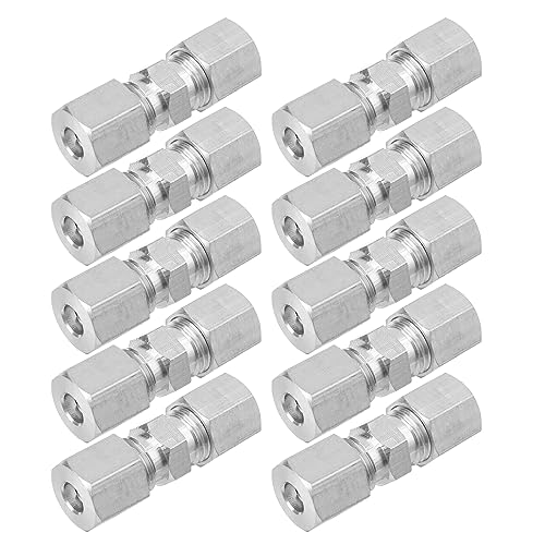 Nizirioo Bremsleitungsverbinder 4,75mm Bremsleitungsverbinder 10Pcs Bremsleitungsverbinder Ohne Bördeln, 4,75mm Bremsleitungsverbinder für Bremsleitung, Kupfer Stahl Bremsleitungen