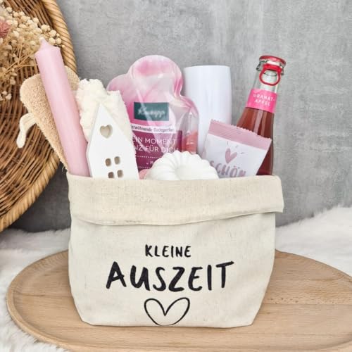 [Verbesserte Verpackung] Geschenkset Wellness Frauen | Kleine Auszeit als Geschenk Freundin | Entspannung Geschenk | Geschenke für Freundin | Geburtstagsgeschenk Korb Frauen