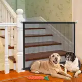 Hundebarrieren, Türschutzgitter, Treppenschutzgitter, Kinderschutzgitter, Schutzgitter Treppe, Absperrgitter Hund, mit Hundespielzeug, für Haustiere und Kinder, Ohne Bohren, Schwarz, 110 * 72cm