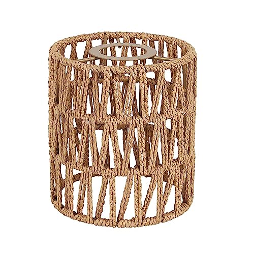 Boho Rattan Lampenschirm Hängelampe Stehlampe Papierlampenschirm Pendelleuchtenschirm Korblampen Hängend Laterne Tischleuchte Ersatzschirm Lampenschirm Zubehör für Tischlampe Hängeleuchten Deckenlampe