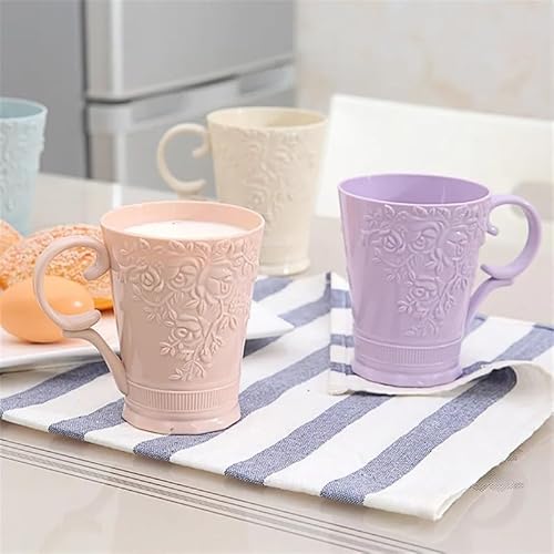 TRgqify-KM 1PCS Eco Chinesischen Kunststoff Milch Tasse Gravierte Mundwasser Tasse Zahnbürste Halter Tasse Zahnwasser Tasse Badezimmer Set (Color : Pink, Size : 301-400ml)