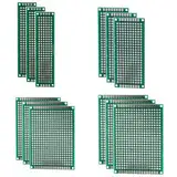 Heevhas Universalplatine doppelseitige Leiterplatten Universelle Leiterplatte Lochrasterplatine Lochrasterplatte PCB 2x8 3x7 4x6 5x7cm Prototyp Kits PCB Board (Jede Größe 3 Stück, insgesamt 12 Stück)