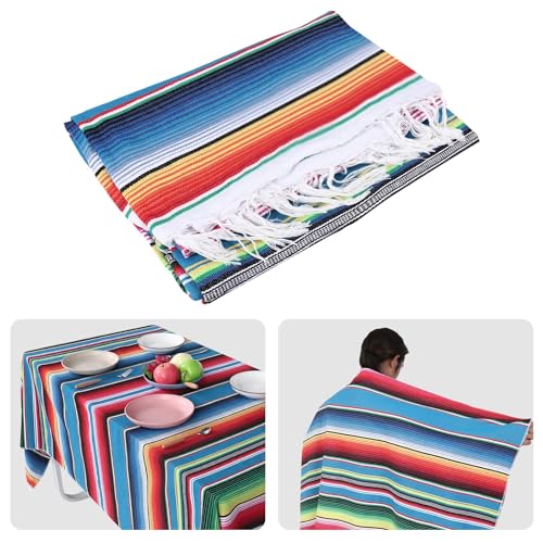 Dytabepl Mexikanische Decke Sarape Picknick Decke ÜBerwurf Tisch Decke Heiß Stange für Yoga, 120X180Cm