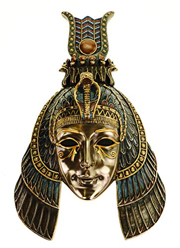 Veronese Maske der Kleopatra 28 cm Wanddekoration Ägypten Pharao Figur bronziert